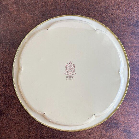 Vintage Daher Decorated Ware Tin Tray 16.25" Round Floral & Asian Scene England - Picture 6 of 16